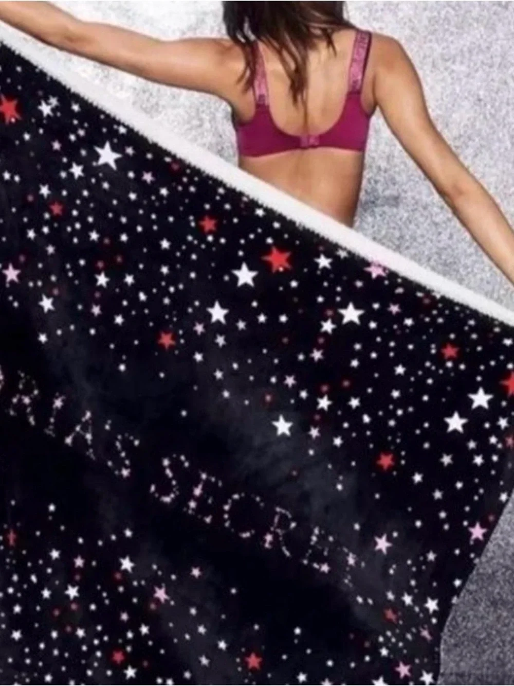 Victoria's Secret 2018 Limited holiday Sherpa Blanket stars throw blanket